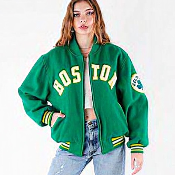 NWT Mitchell & Ness Boston celtics NBA Varsity Wool Hardwood Classics Jacket 3XL - Picture 1 of 16